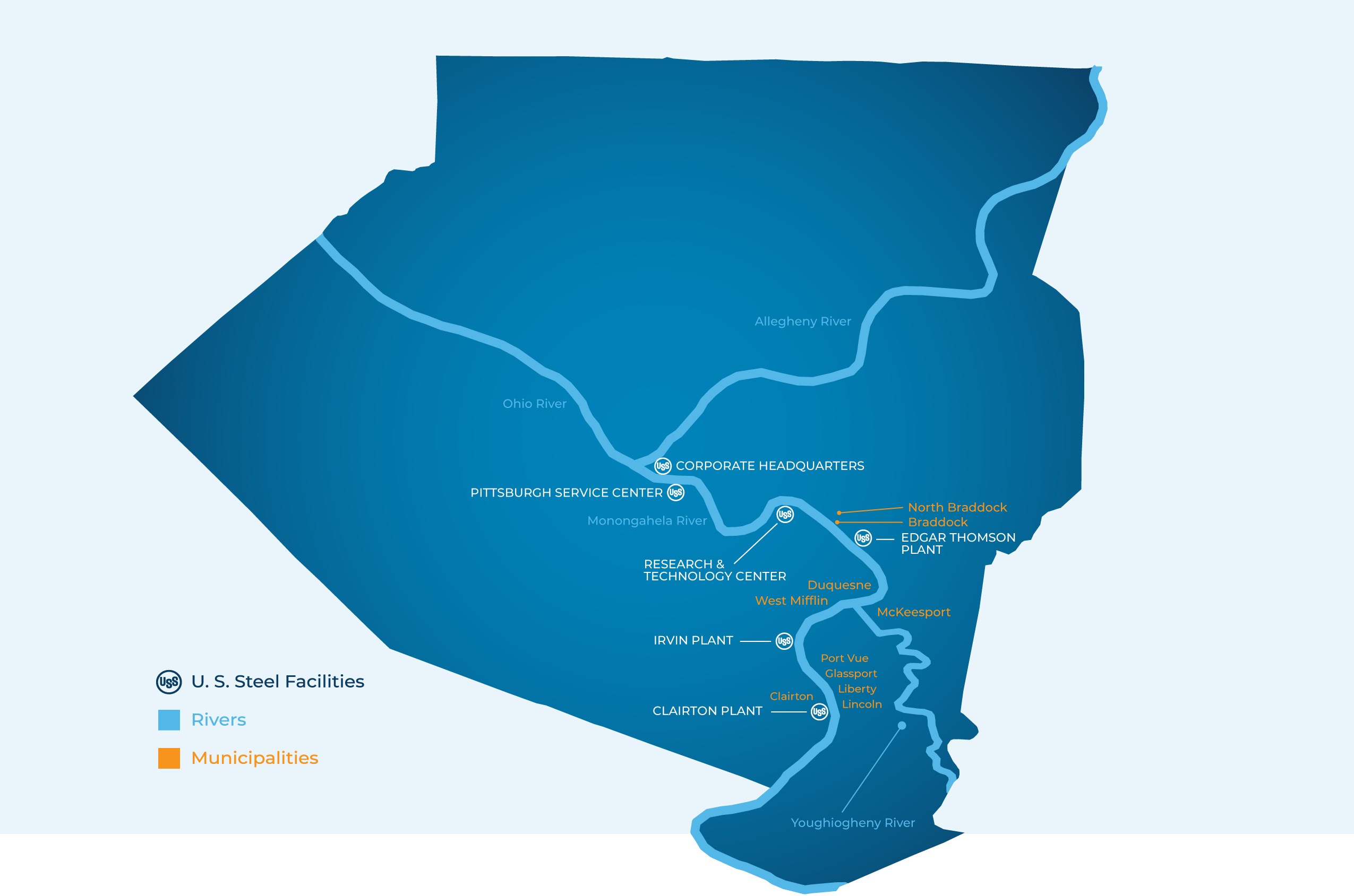 Allegheny County locations map graph